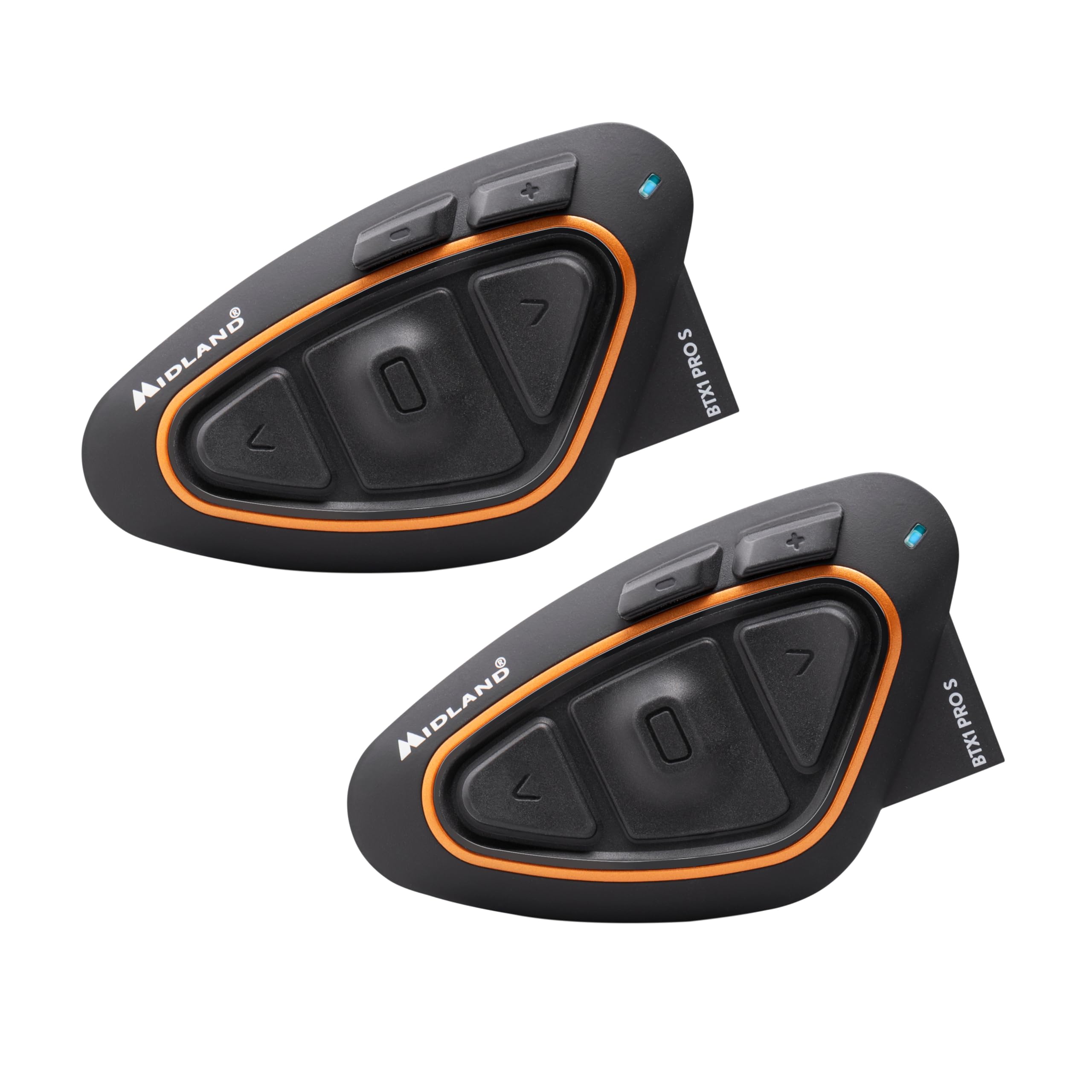 Midland BTX1 Pro Twin C1230.16, Interfono Moto Bluetooth Doppio, Auricolari Casco Impermeabili IPX6, Cancellazione del Rumore, Moto a Moto, Batteria 23h, Portata 300 m, Web Radio via App.