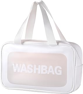 شنطة سفر لادوات الزينة للنساء والرجال من كوبزسن - حقيبة شفافة غير لامعة مع مقبض عملي - منظم مستحضرات التجميل لملحقات مستلزمات للسفر ابيض 1 بولي فينيل كلورايد يوريثين كوبسن