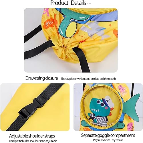 Miniatura 5 de Mochila de natación seca y húmeda para niños, mochila deportiva para niños, mochila deportiva, saco impermeable seco y húmedo separado