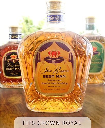Miniatura 2 de Personalized Wedding Label to fit Crown Royal Bottles