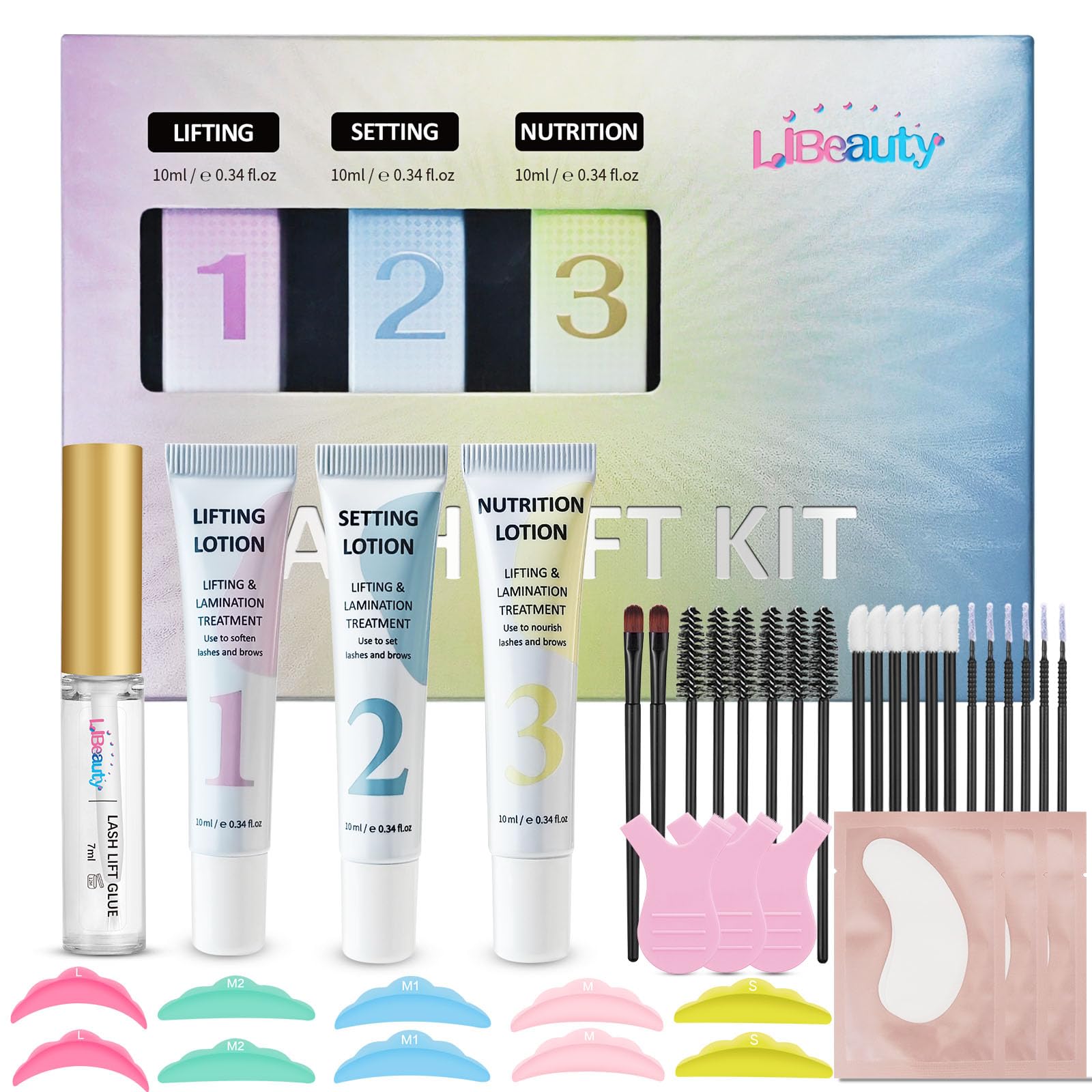 Libeauty Kit Laminazione Ciglia, 10ml Laminazione Sopracciglia, Kit Laminazione Ciglia E Sopracciglia, Design Tubolare, Controllo Preciso Della Quantità di Emulsione, per Casa e Salone