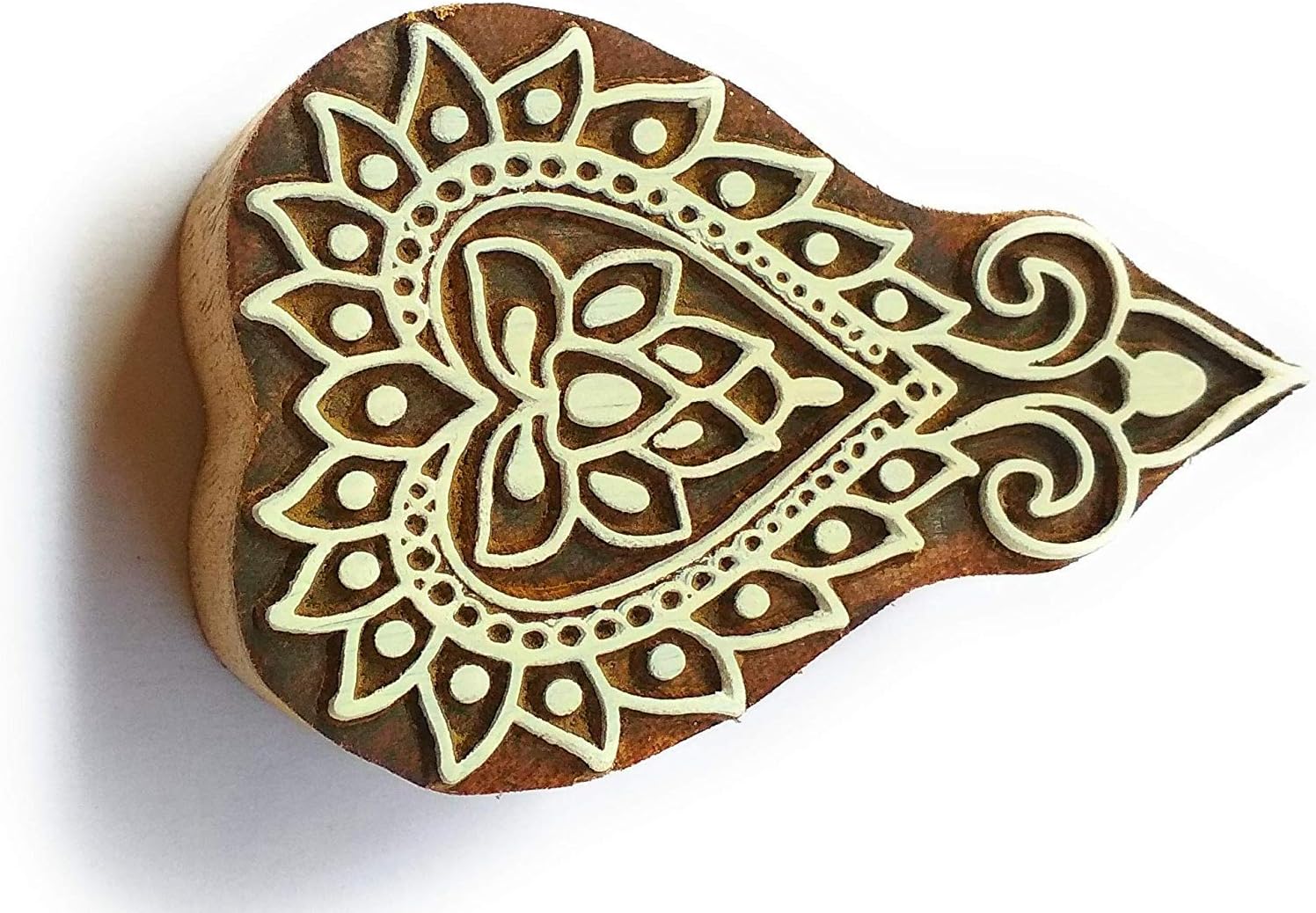 Wood Printing Stamp Block Set of 7(3.5Inch_Multi)