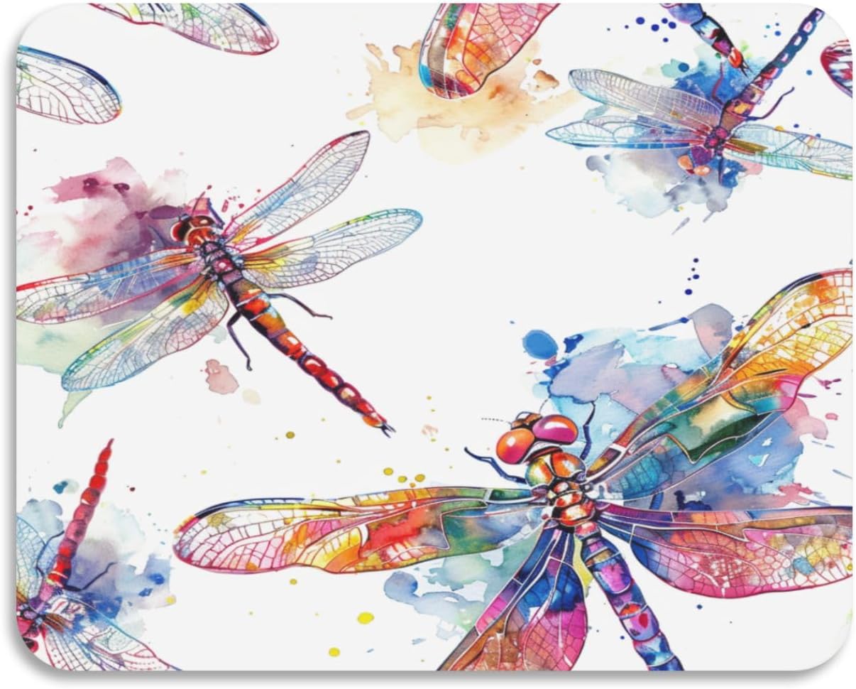 Dish Drying Mat 20 x 24 Inch with Non Slip Rubber Backed, Dragonfly (5) Dish Drying Pad Dish Rack Pad Drainer Mat for Kitchen Counter Coffee Bar, L