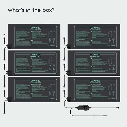 Miniatura 7 de LUXBIRD Paquete de 6 alfombrillas calefactoras de 10 x 20.75 pulgadas, ideal para el inicio de semillas, germinación