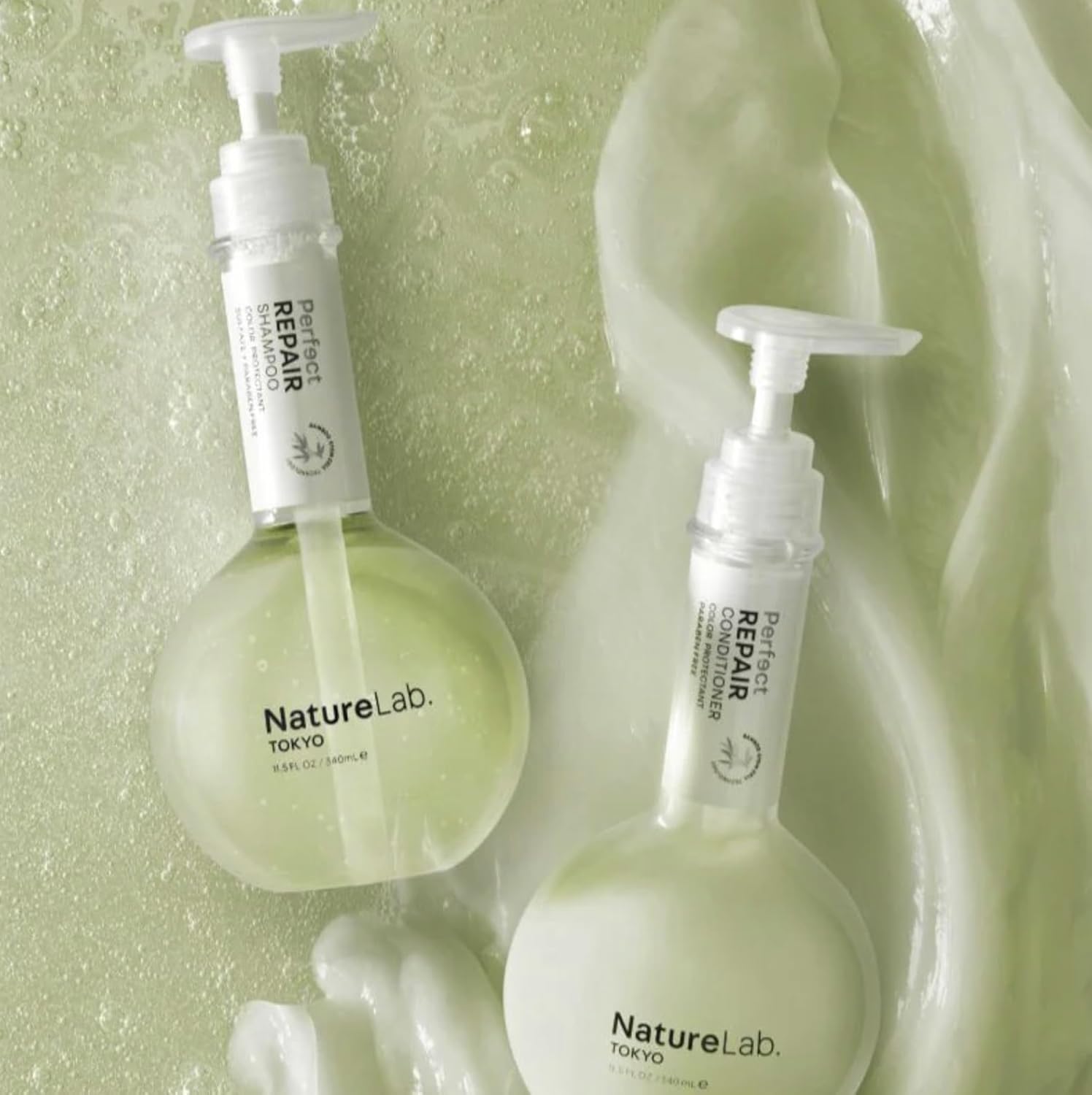 NatureLab.TOKYO Perfect Repair Shampoo & Conditioner Duo - Japanese Shampoo and Conditioner for Damaged, Color-Treated Hair - Penetrates Roots and Restores Strands - Japanese Hair Care - 11.5oz each