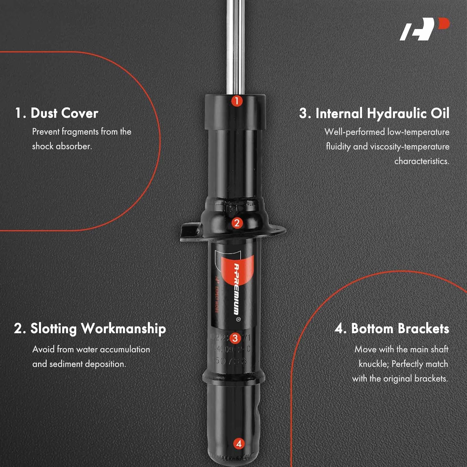 A-Premium Front Shock Absorber Strut Assembly Compatible with Chrysler Sebring 1996-2002, Cirrus 1995-2000 & Dodge Stratus 1995-2002 & Plymouth Breeze 1996-2000, 2-PC Set