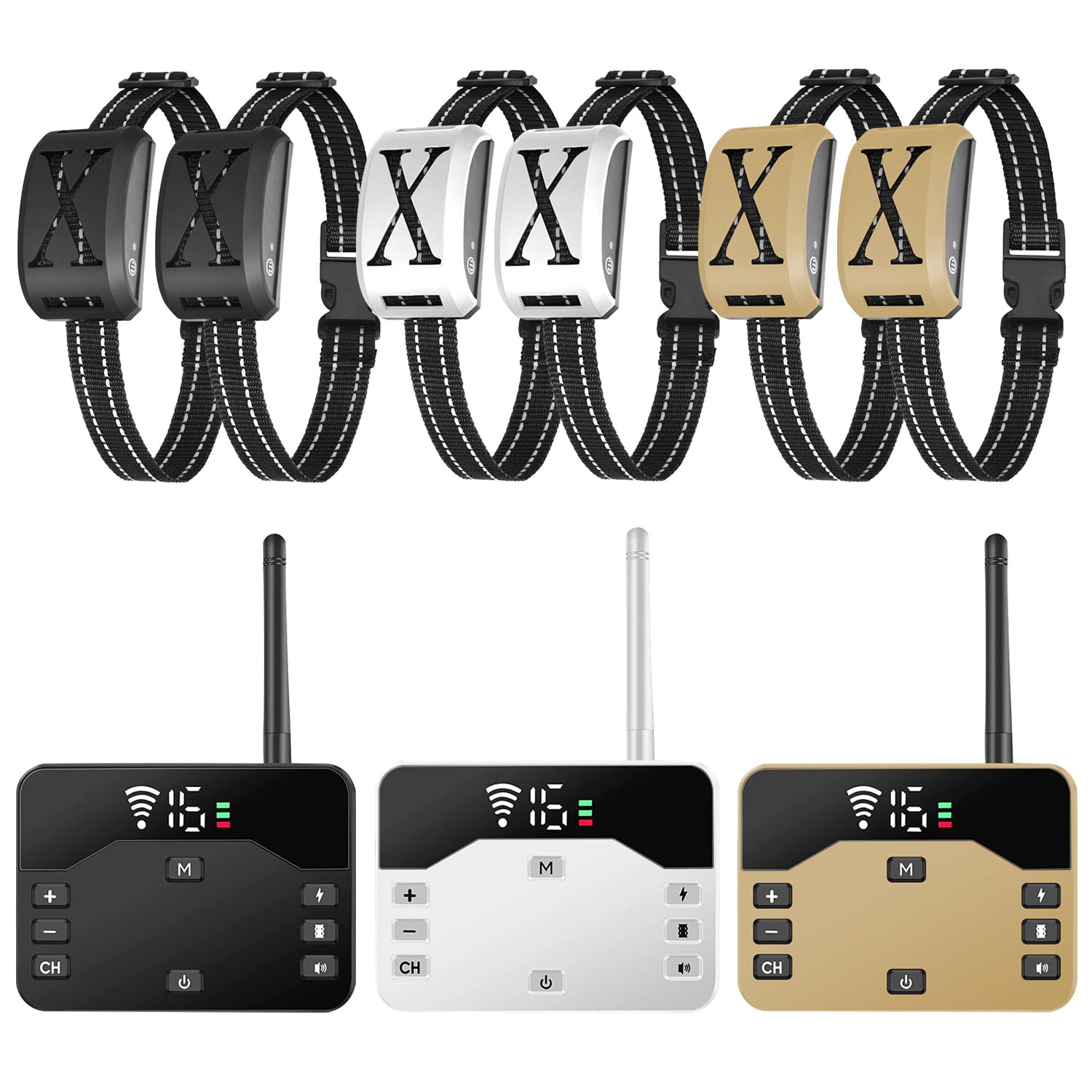 OCASO Wireless Dog Fence System - Adjustable Boundary Electric Fence for Dogs?2-in-1 Remote Training Mode Waterproof Pet Containment & Training Collar for Small Medium Large Dogs(Black- 2 Collar)