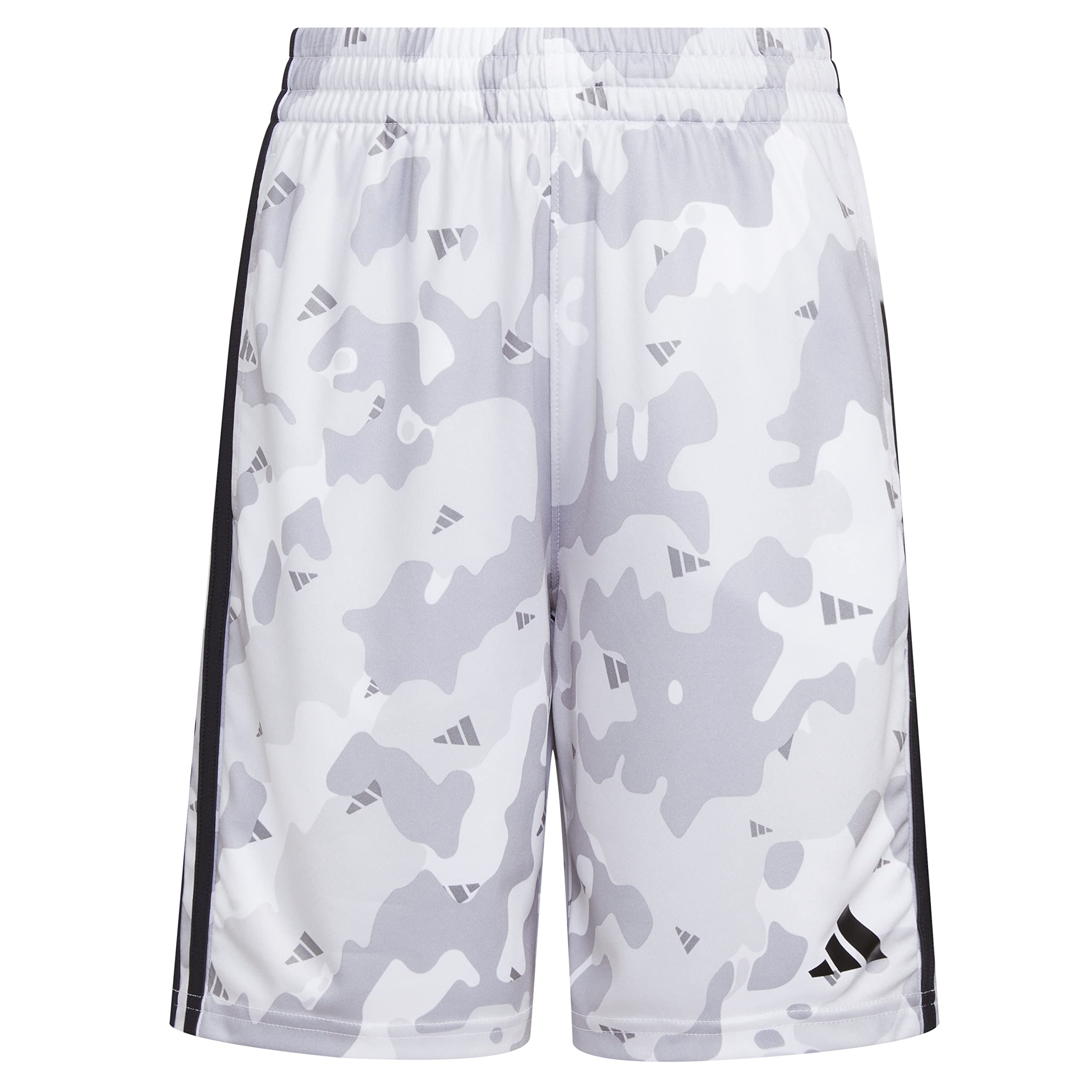 adidas Boys' Little AEROREADY Elastic Waistband Camo Shorts, White, 4