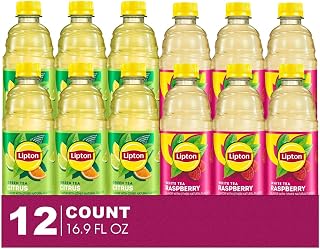 12-Pack 6 Citrus Iced Green Tea + 6 Raspberry Iced White Tea Plastic Bottle 16.9 fl oz