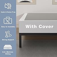 Vista 4 de Tyndall Box Spring - Base de colchón individual de metal de 7 pulgadas, base de colchón resistente de 3000 libras con cubierta de tela, fácil