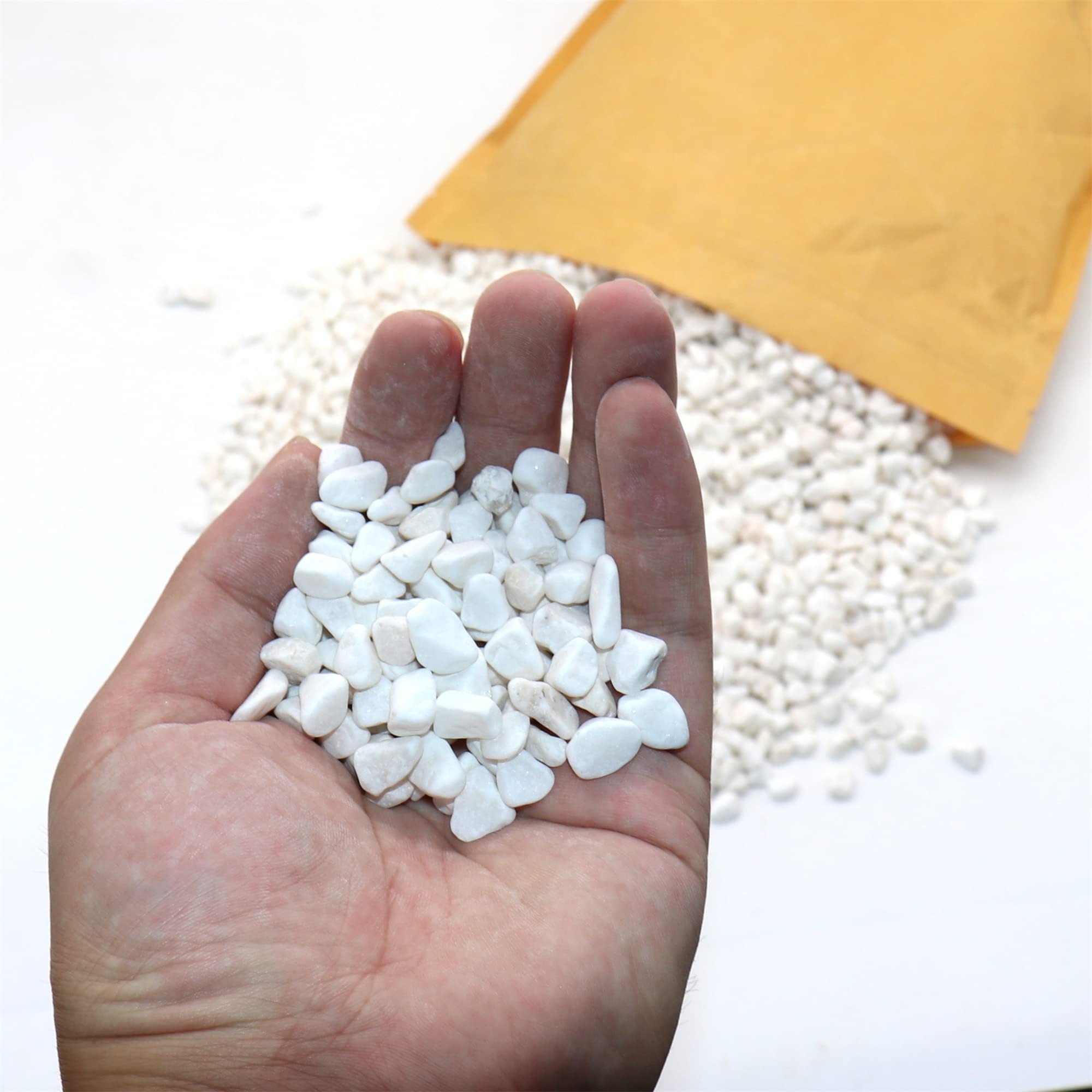 Weiße Steine für Pflanzen & Pflanzgefäße, Deko-Kiesel, 1/5 Zoll, 4,5 kg