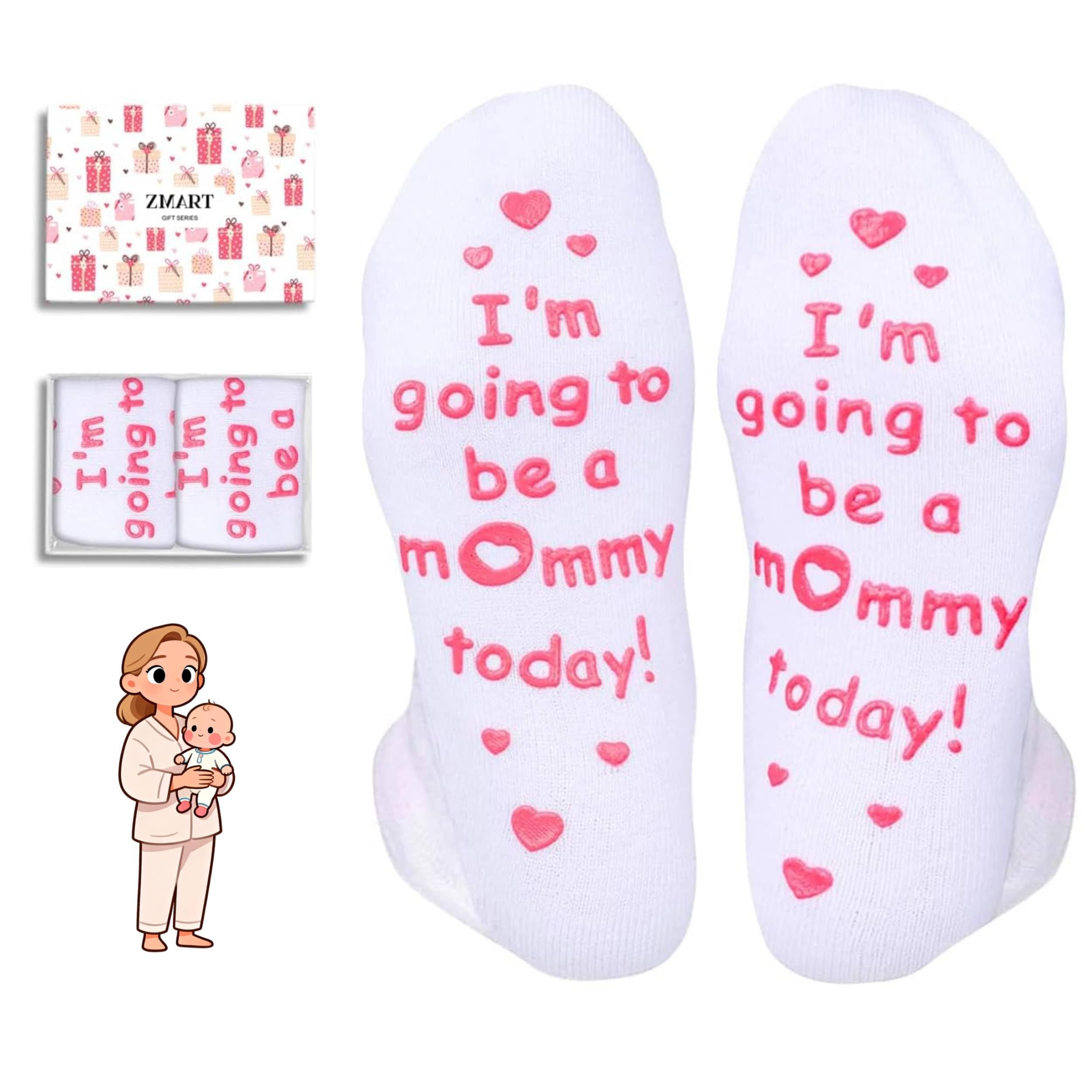 Zmart Pregnancy Gifts for Pregnant Women - New Mom Socks, Labor Socks for Expecting Mom
