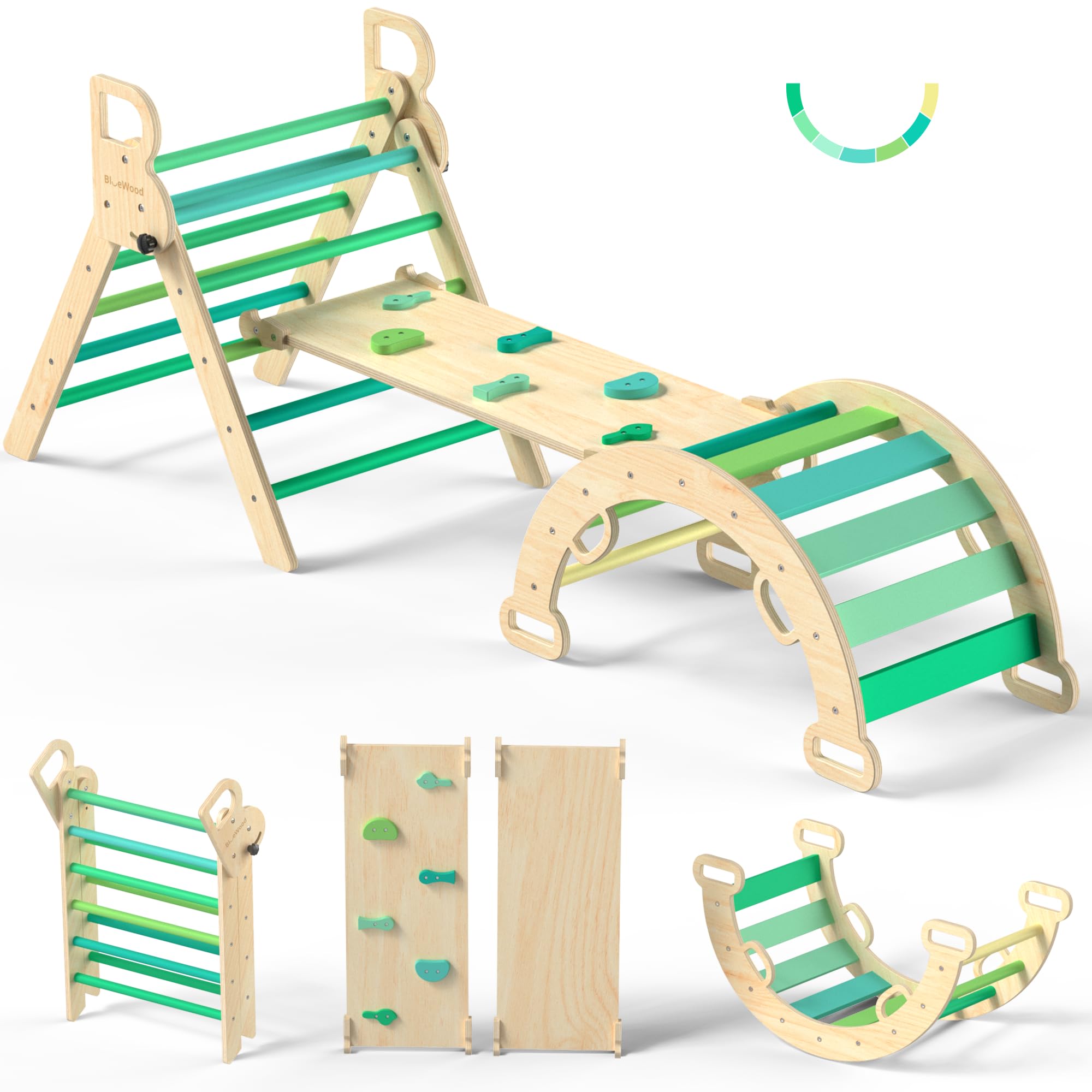 BlueWood Pikler Triangle Green Summer