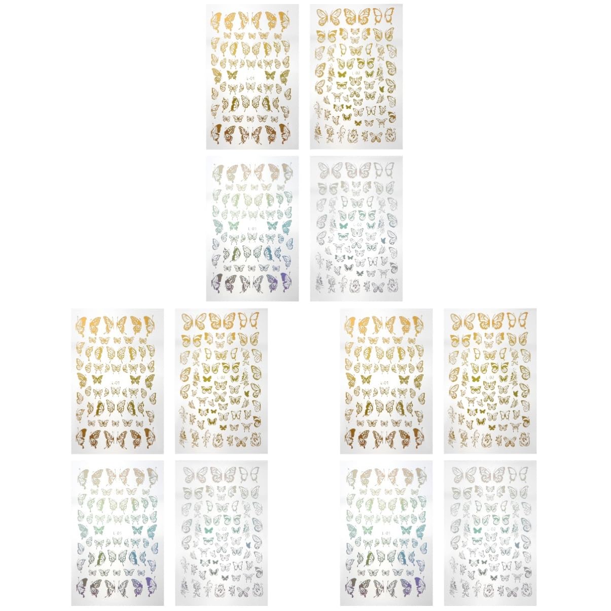 3 Set Adesivi Unghie Farfalle Autoadesivi E Decorazioni Per Manicure Te Per Unghie Gel Acriliche E Naturali Per E Personale 12 Fogli*3