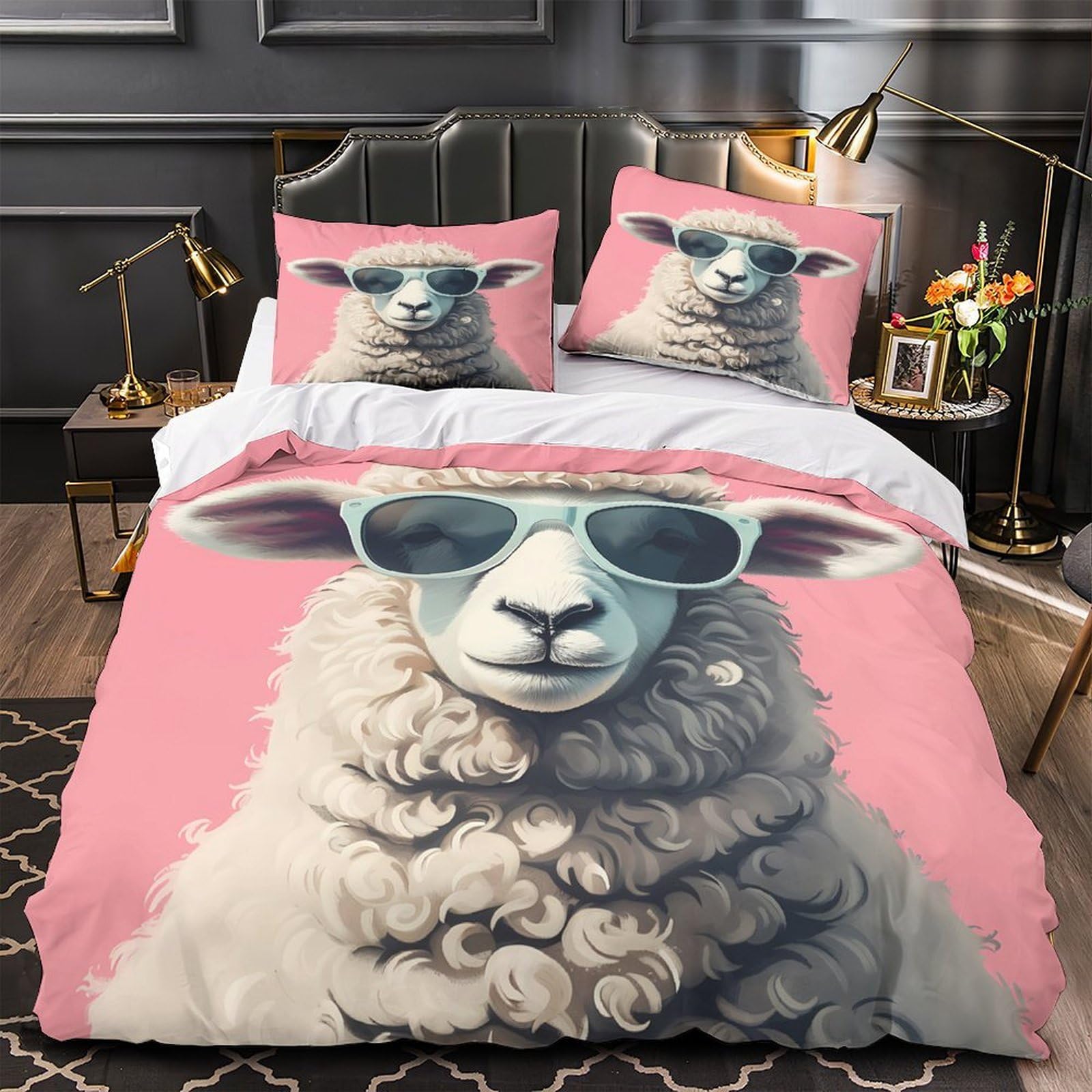 Housse de couette 3d animaux rigolos pour chambre d'enfant mixte