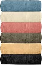 Hotel & Spa 100% Cotton Bath Towels Pack of 6, Ultra Soft, Quick Dry, Lightweight, Highly Absorbent, Perfect for Shower, Spa, Gym, Pool, Hotel, Resort & Daily Use (Multi-Color - 24