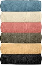 Hotel & Spa 100% Cotton Bath Towels Pack of 6, Ultra Soft, Quick Dry, Lightweight, Highly Absorbent, Perfect for Shower, Spa, Gym, Pool, Hotel, Resort & Daily Use (Multi-Color - 24" x 48")