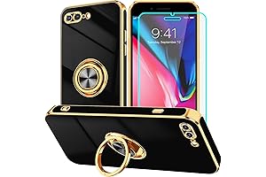 HNHYGETE iPhone 8 Plus Ring Case with Screen Protector