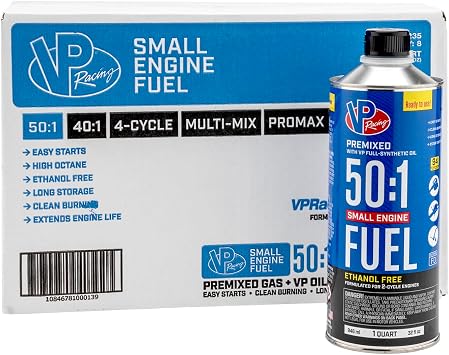 VP Racing Fuels 6235 SEF 501 Premixed 2-Cycle Small Engine Fuel, Quart 8 Pack