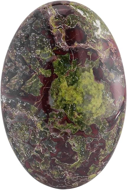 Nupuyai Dragon Bloodstone Palm Worry Stone for Therapy, Oval Pocket Massage Stone Healing Crystal for Meditation 6cm