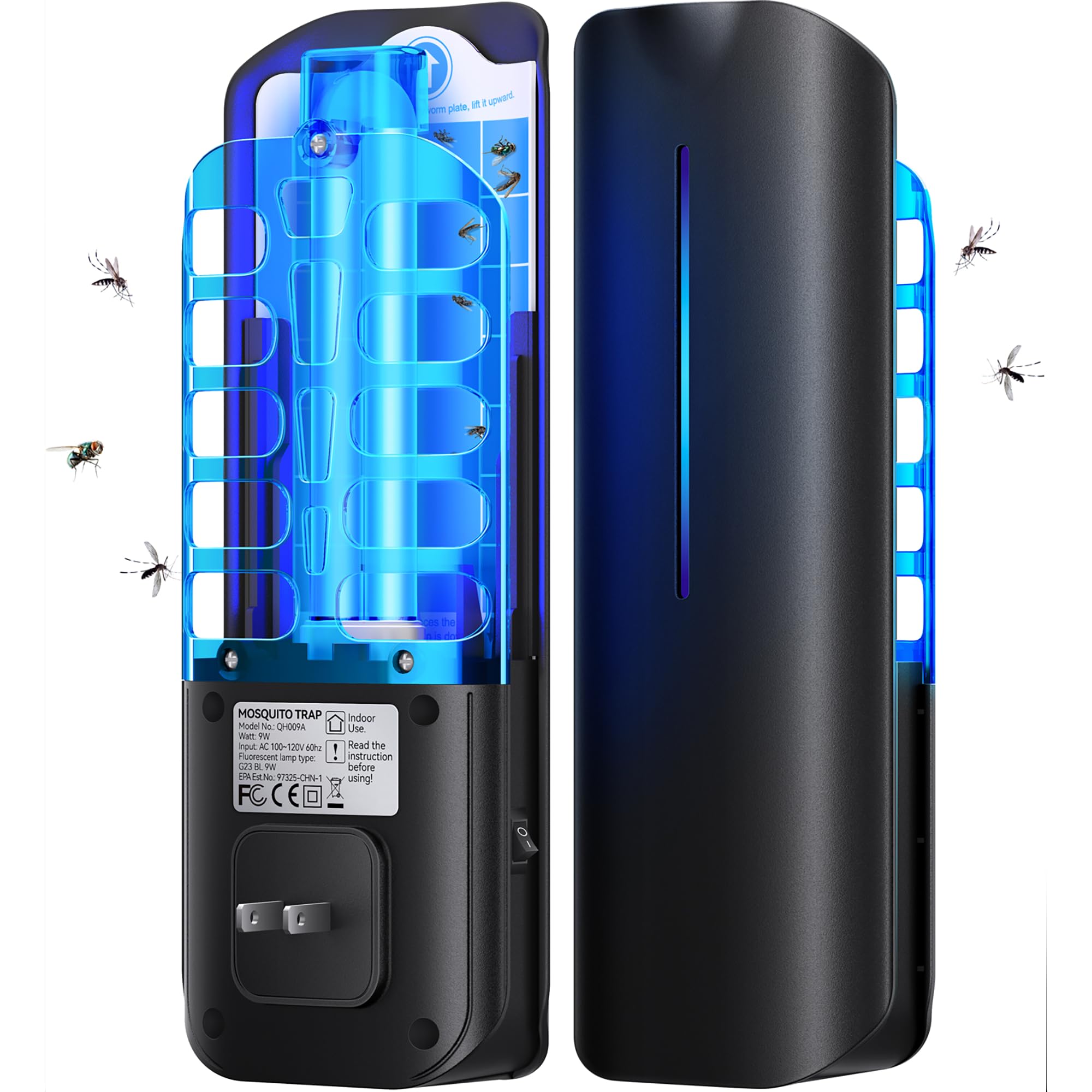 Photo 1 of Flying Insect Trap Plug in Mosquito Bug Zapper Indoor Gnat Moth Catcher with 9W Night UV Light, 10 Sticky Glue Board Refills for Home Office