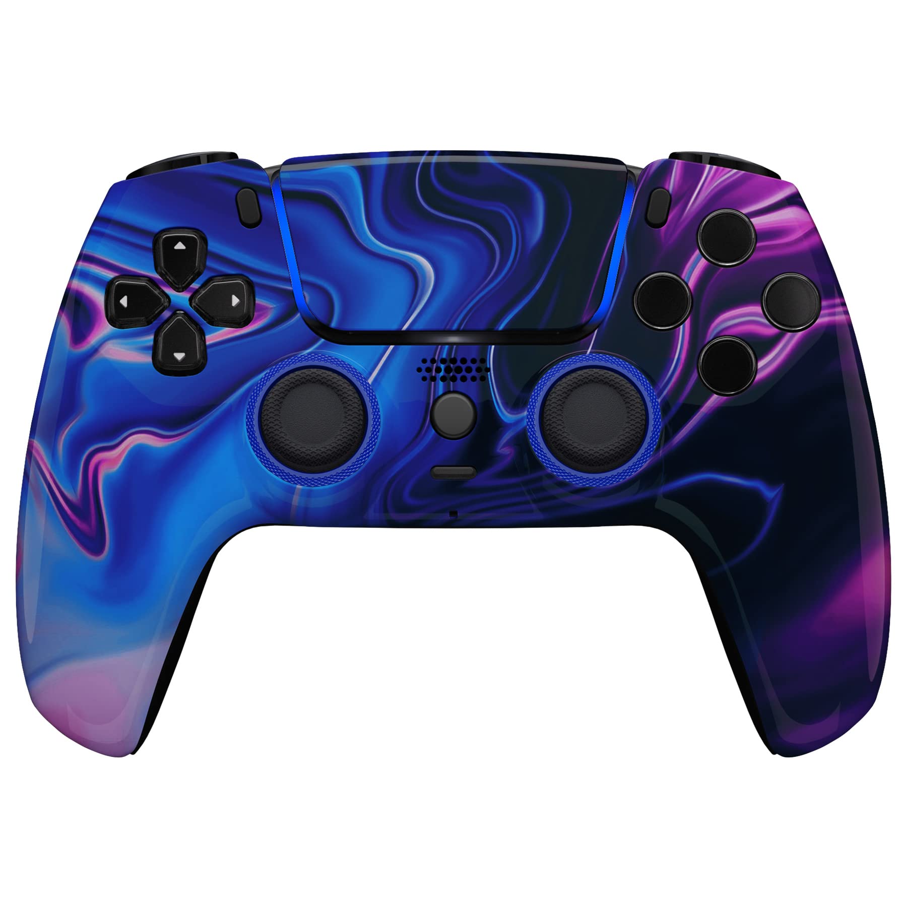 eXtremeRate Luna Cover Ricambio per ps5 Controller,Custodia Copertura Frontale Scocca Shell Ridisegnato&Touchpad&Anelli Compatibile con ps5 Joystick BDM 010/020/030/040/050-Origine del Caos