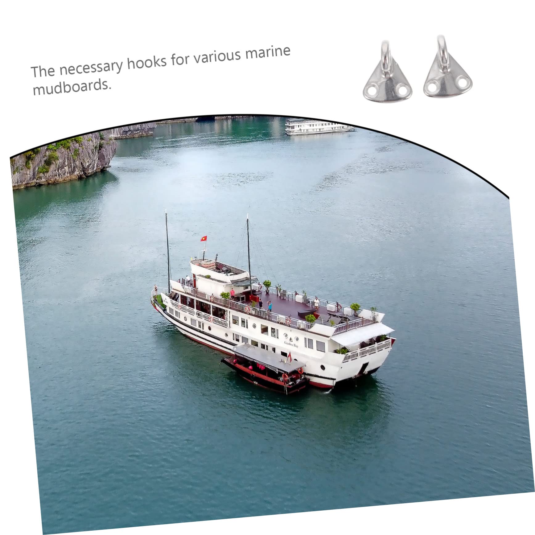 ibasenice 2sets Heavy Duty Garage Hooks Marine Grade for Boat Yacht Cleaning 2pcs*2