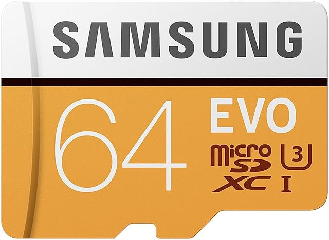 Samsung EVO 64 GB microSDXC UHS-I U3 100 MB/s Full HD & 4K UHD Memory Card with Adapter (MB-MP64GA)