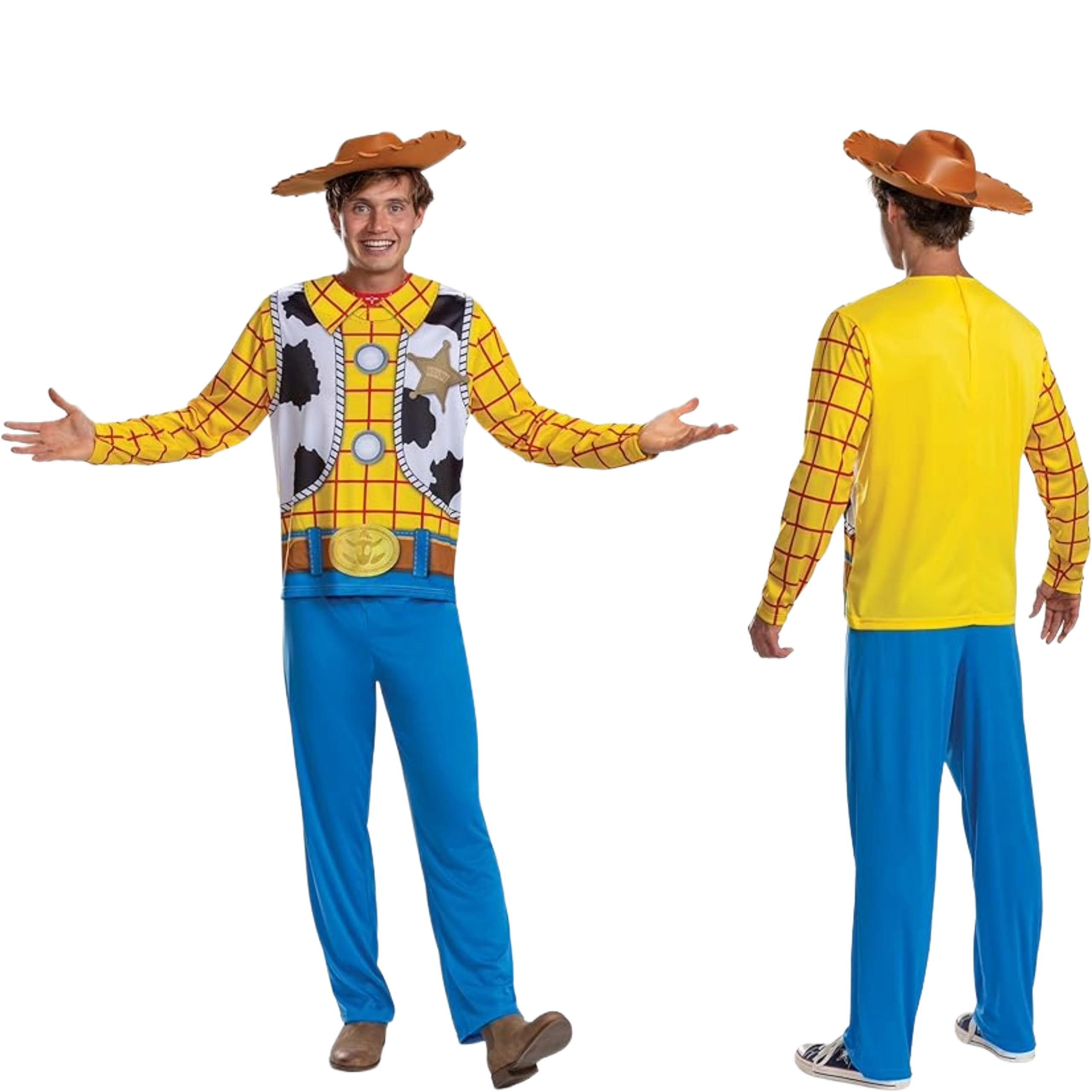 DISGUISE 158449D-EU Woody Basic Plus Adulto (Eu) Toy Story Travestimento, Uomo, L/XL (42-46)