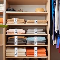 Vista 6 de 24 PCS Bed Sheet Organizer Bands, Bed Sheet Keepers, King, Queen, Full, Twin Size Sheet Organizer, Elastic Linen Labels for Bed Sheet Sets and