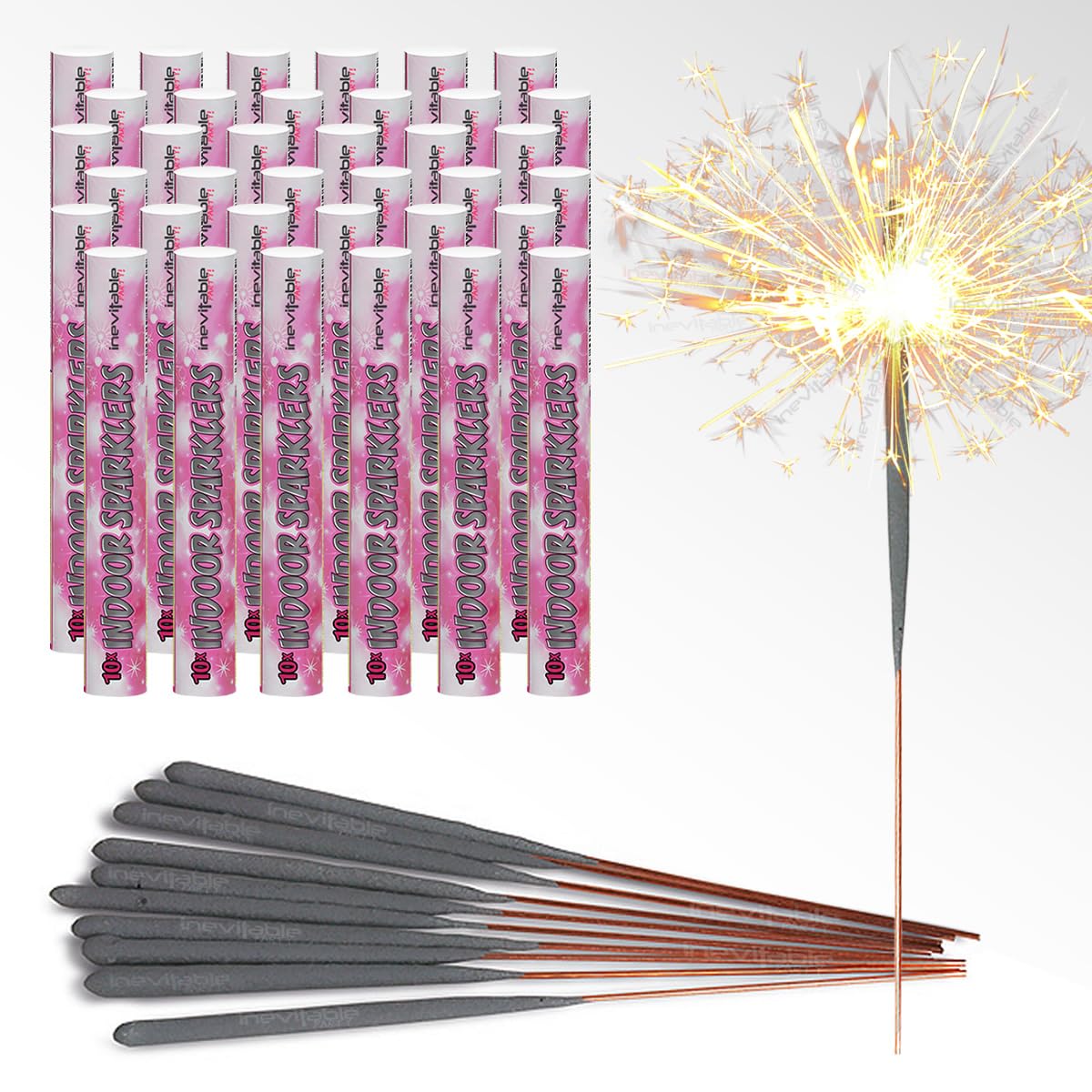 Mini Indoor Sparklers | For Cakes, Puddings and Cocktail Drinks | Produce Classic Golden Sparkles | Perfect for Birthdays, Weddings, Christenings, Christmas and New Year (360 Sparklers)