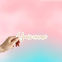 Vista 3 de Personalized Name Sticker Custom Text Stickers Laptop Water Bottle Phone Window Car Decal