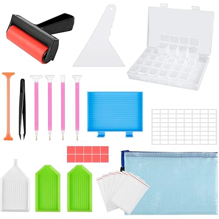 Amazon Mozowo ダイヤモンドアートキット ダイヤモンドアートツール 初心者 ビーズアートツール 5dダイヤモンド塗装ツール 補正ツール付き 45点セット 収納便利 刺しゅうキット 通販