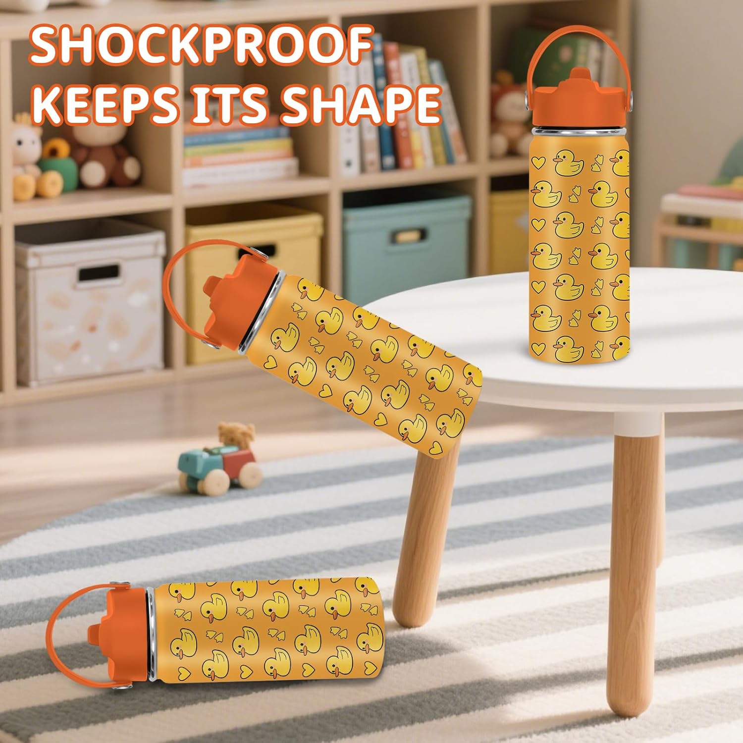 16oz Yellow Duck Water Bottle with Straw Lid for Duck Lover, Stainless Steel Insulated Tumbler, Leakproof, BPA-Free, for Travel, Sport, Birthday Gift Cup - Image 6