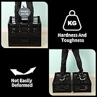 Vista 6 de Contenedor de almacenamiento plegable, 52 litros, caja de almacenamiento de plástico resistente, cajas de leche de alta resistencia, almacenamiento