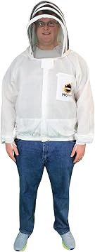 Mann Lake ProVent Beekeeping Jacket, Professional Grade Vented Bee Gear with Self-Supporting Veil, Heavy-Duty Zippers, Elastic Wrist Openings, Reinforced High-Wear Areas & Chest Pocket, X-Small