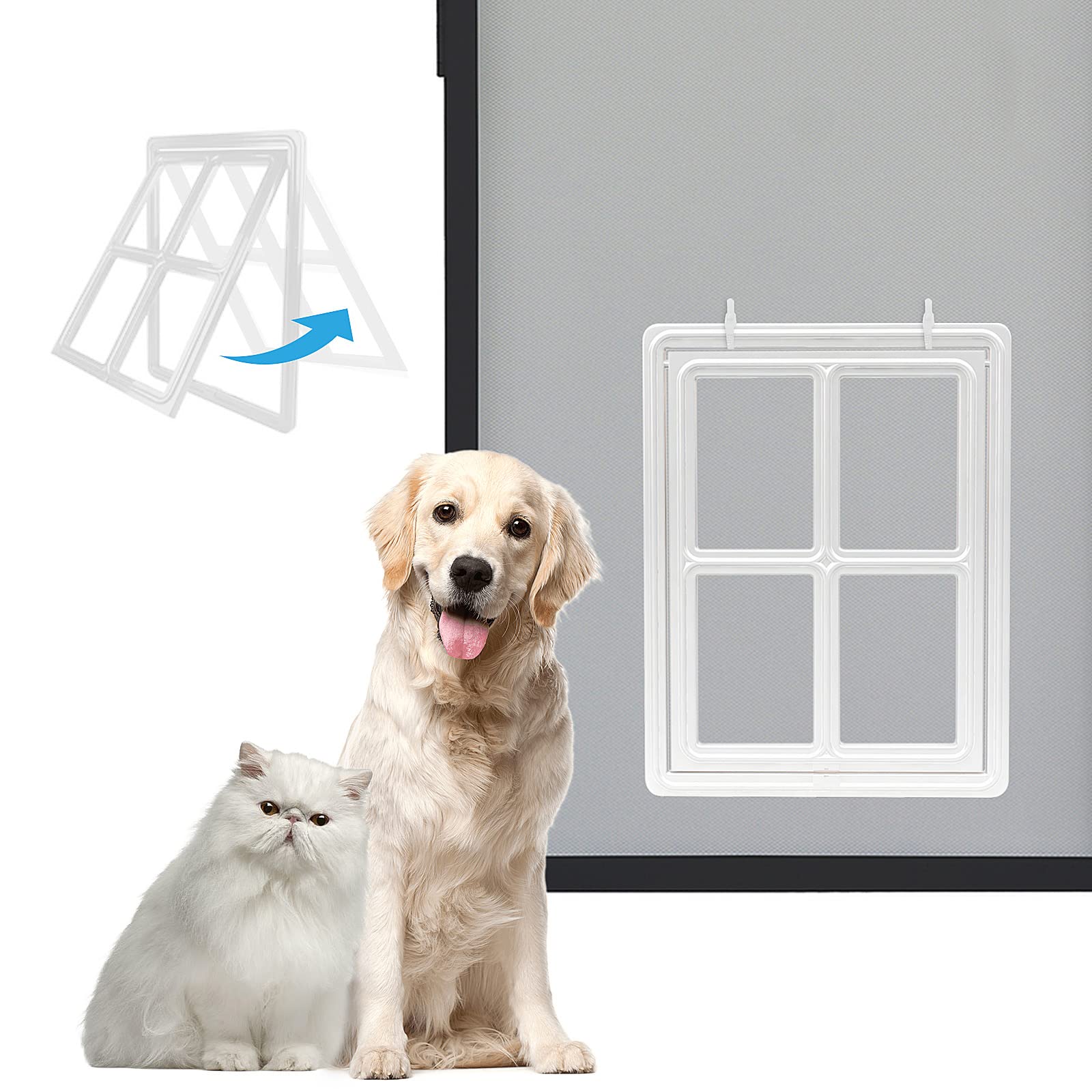 Pet Dog Screen Door Inside 12" X 16" Sliding Doggy Door with
