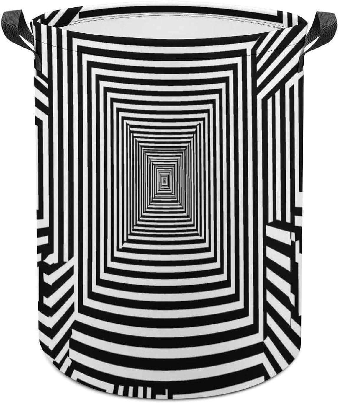 Infinite Maze Spinning Hypnotic Laundry Hamper Basket for Home Bathroom | clothes storage,handle,large capacity,oxford