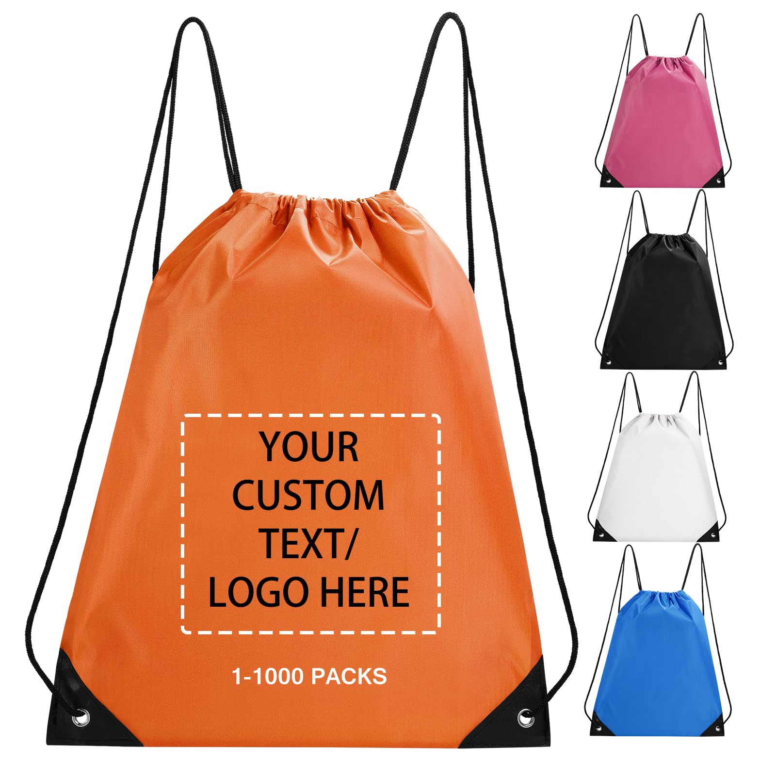 Fyore Custom Drawstring Bags with Logo, Bulk Personalised String Backpacks for Gym, Sports, Events, Travel, Daily Use, Business Activities โ image 1