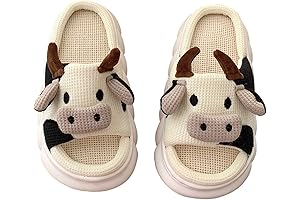 Cozy Cow Linen Slippers: A Moo-tiful Delight for Your Feet