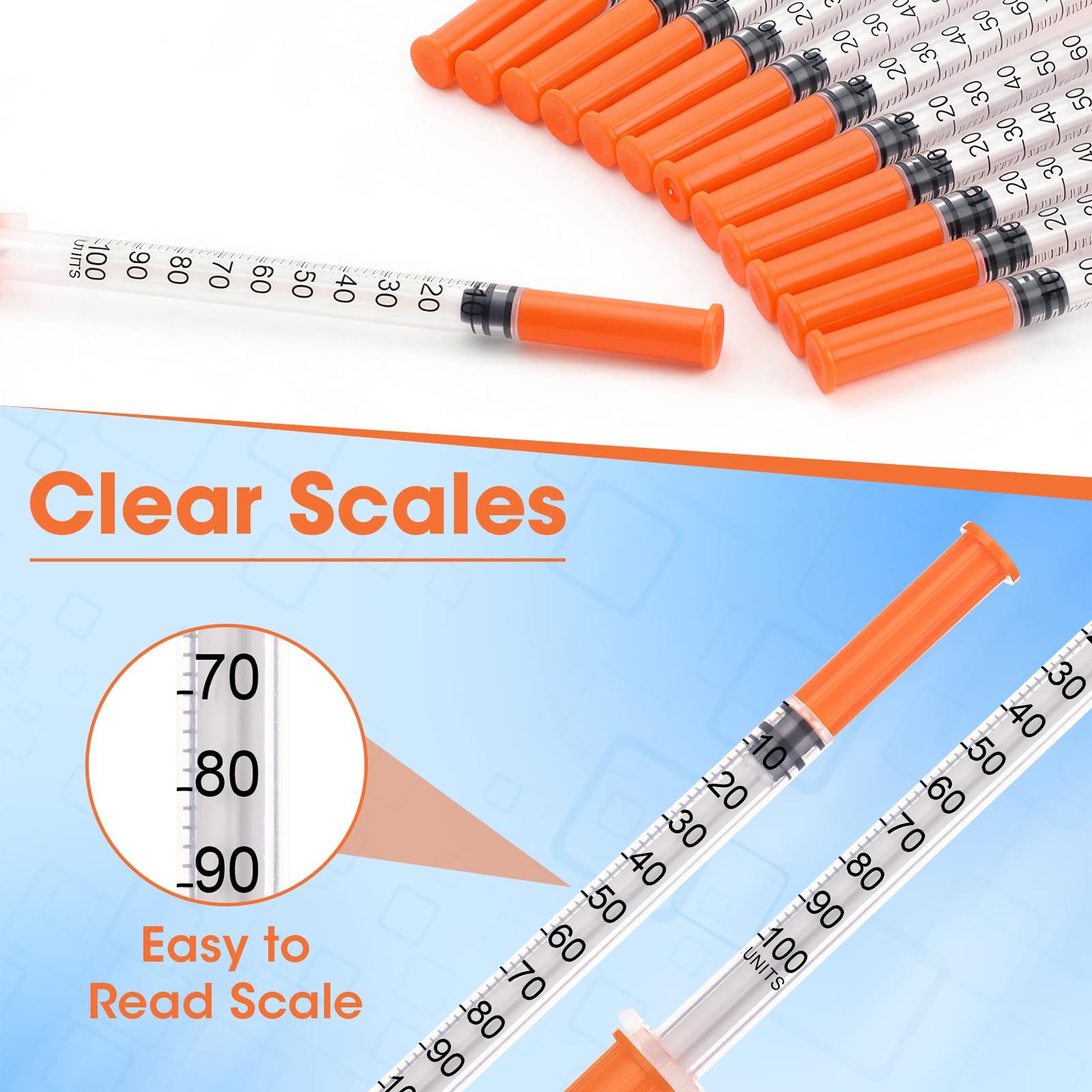 U-100 Syringes 1ml - 100 Pack, 27G -5