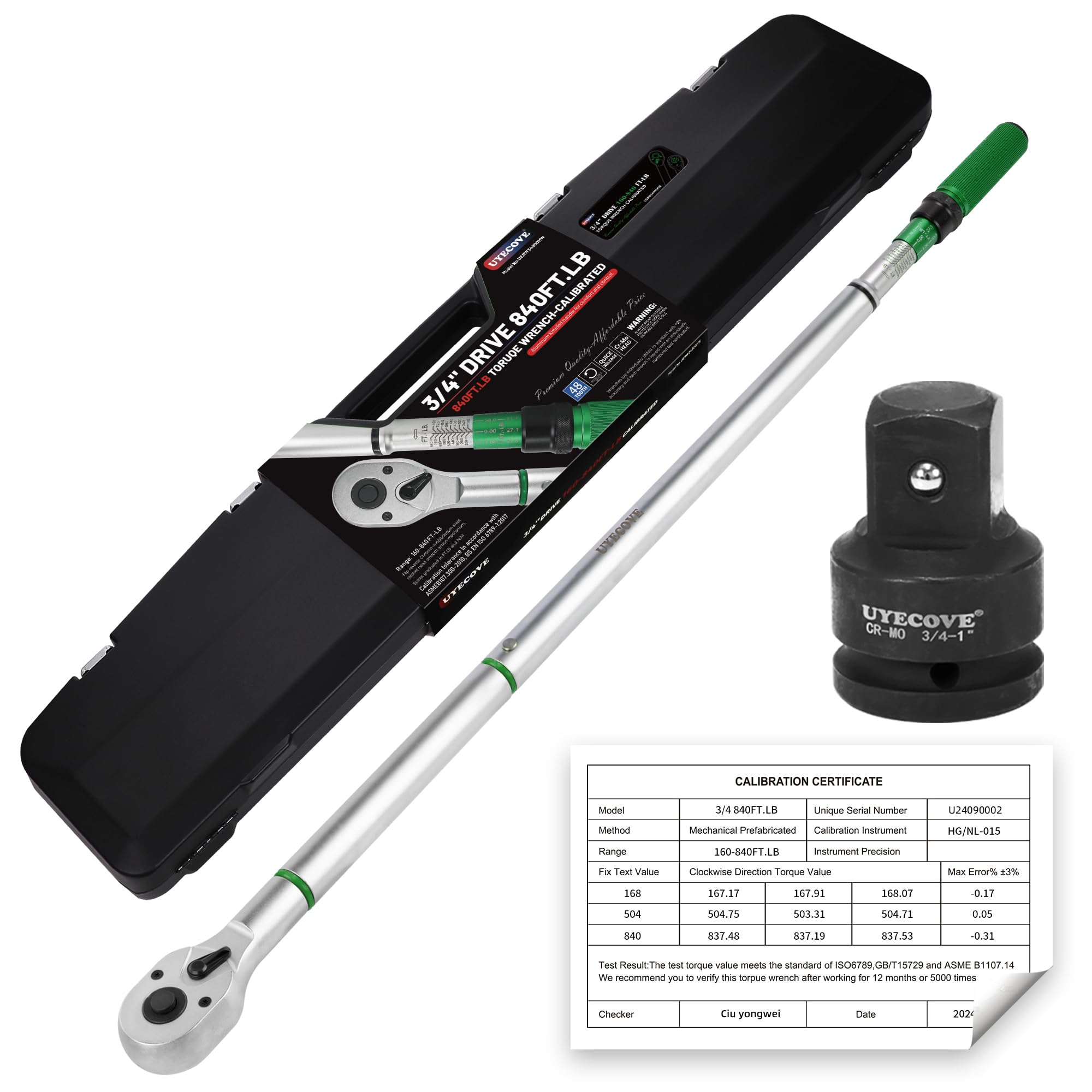 UYECOVE 3/4-Inch Drive Click Torque Wrench, Dual-Direction Click