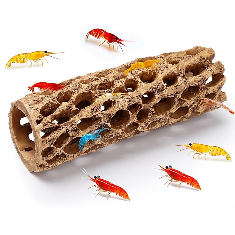 Decoração para aquário em resina, esconderijo para camarões Hygger CO2, marrom, 1 unidade (14,99 × 5 × 5 cm)