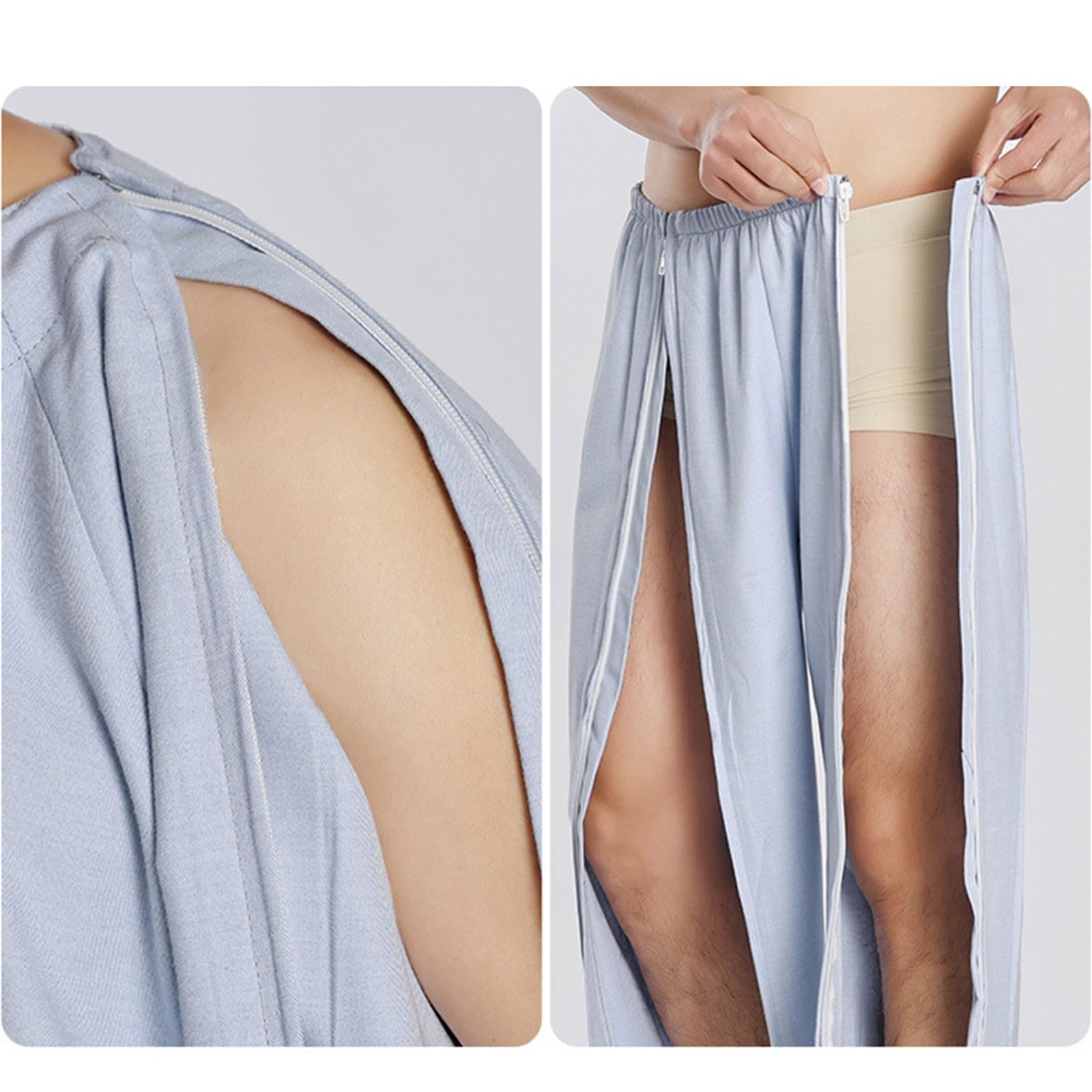 Cuidado del paciente Ropa Hombre Transpirable Pijama Paciente Rehabilitación Traje Largo Completo Abierto Traje Deportivo de Manga Larga Camisas de Cirugía de Hombro Camisas de Cirugía Color Sólido