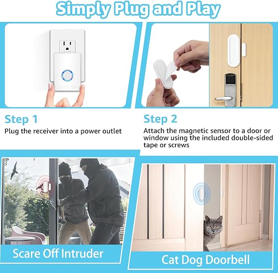 GreenCycle Wireless Door Open Sensor Chime, Door Entry Chime