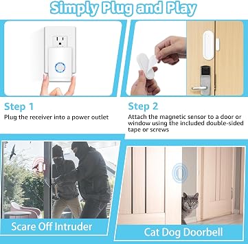 GreenCycle Wireless Door Open Sensor Chime, Door Entry Chime
