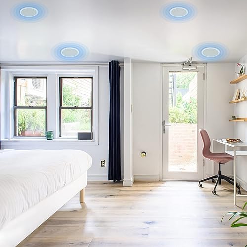 Miniatura 7 de Herdio Altavoces de techo de 6.5 pulgadas, 640 vatios, montaje empotrado de 2 vías, pasivo para oficina, cocina, sala de estar, baño (4 altavoces)