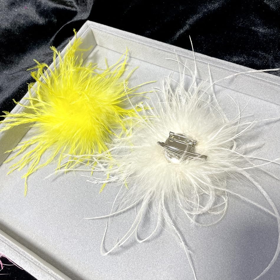 Feder Brosche Fluffy Straußenfeder Anstecker Vinta Produktbild-Vorschau 10