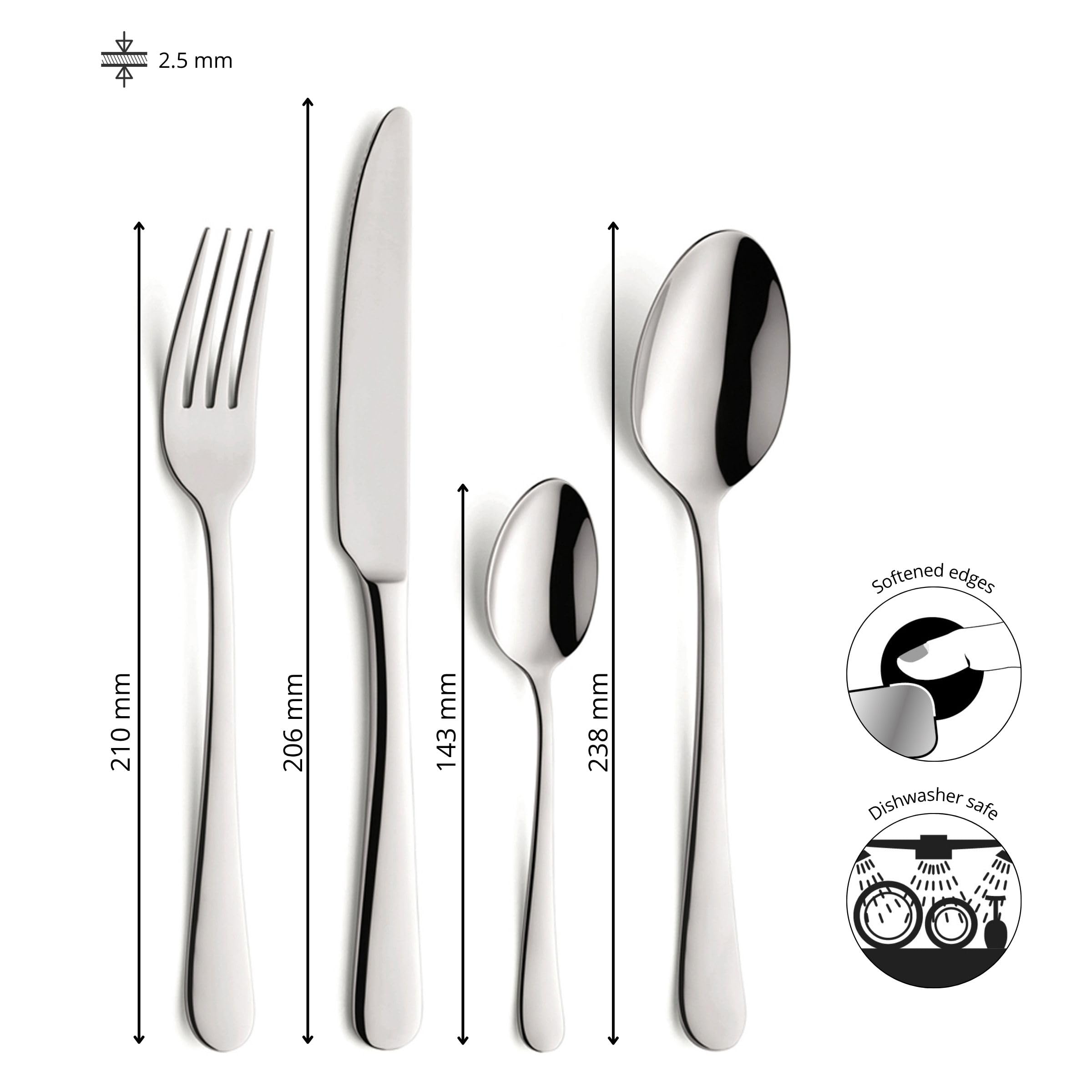 AMEFA Austin Besteck-Set, 24-teilig, Edelstahl 18/0, für 6 Personen