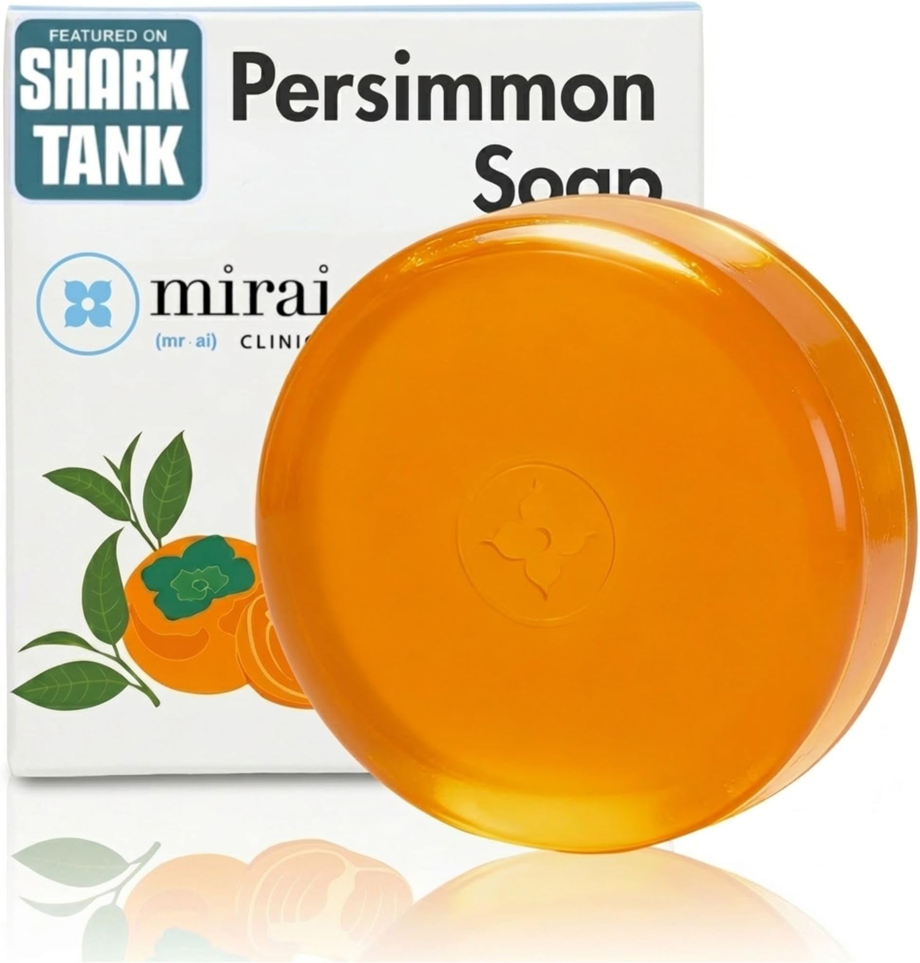 Mirai Clinical Persimmon Soap Bar for Old People Smell - Nonenalยฎ Solution - Japanese Persimmon and Green Tea Extract - For Men and Women - Gentle on All Skin Types - Natural Body Odor Soap